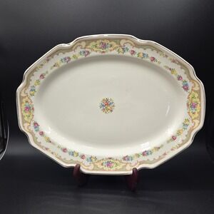 Vintage Mount Clemens Mildred Pattern 13.25" Serving Platter Gold Rim